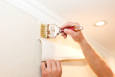 Pose de papier peint à la Chambonie — revêtements muraux et toiles de verre